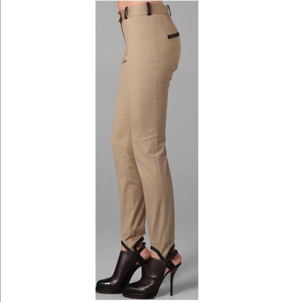 Alexander Wang Twill Skinny Stirrup Pants Leather Details - Picture 3 of 9
